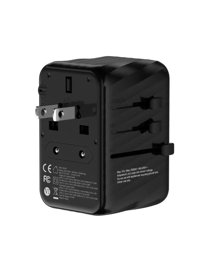 Eone 45W GaN Travel Charger with Universal Socket – 5-Port USB & USB-C Fast Charging Hub – Compact Design - Image 4